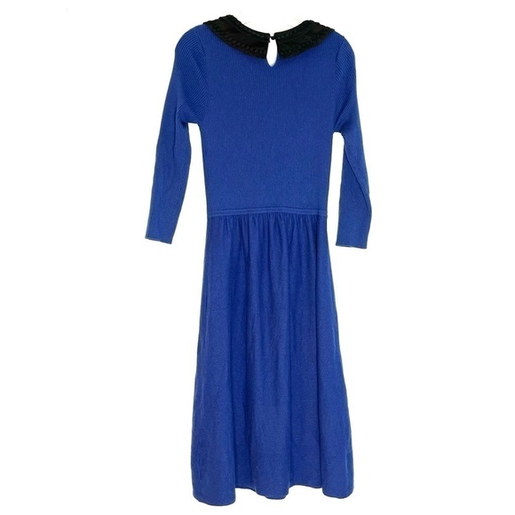 Boden Royal Blue Peter Pan Collared Wool Blend Sweater Dress US 10 - Picture 2 of 7